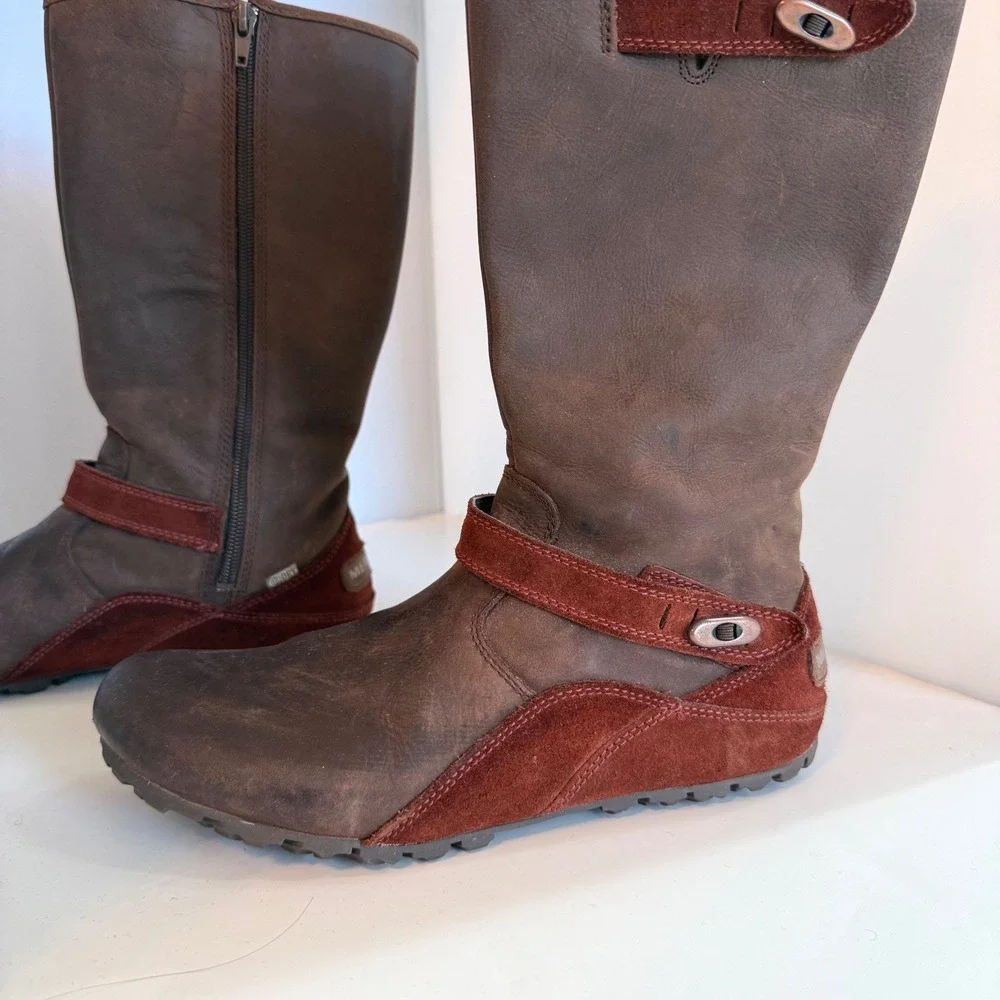 Merrell Haven Waterproof Boots Cinnamon Brown Leather Mid-Calf 7.5 Gorpcore